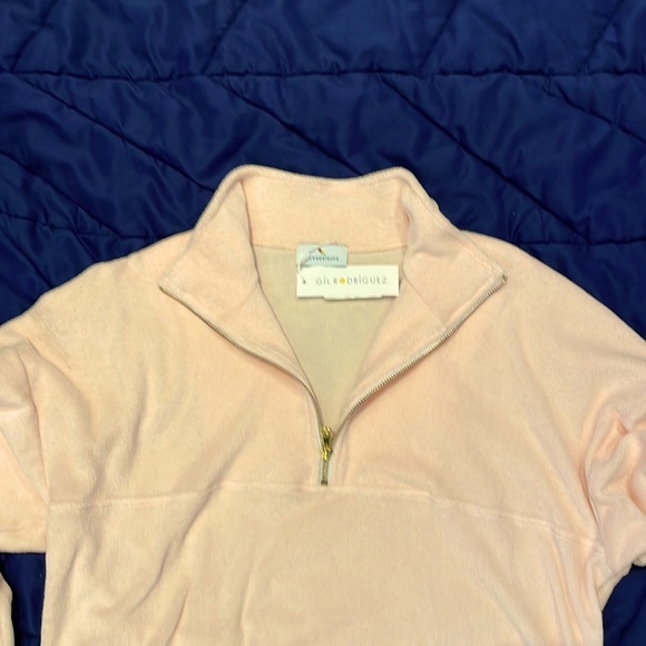 Gil Rodriguez exclusive guava terry half-zip Diana sweater XS - Picture 2 of 5